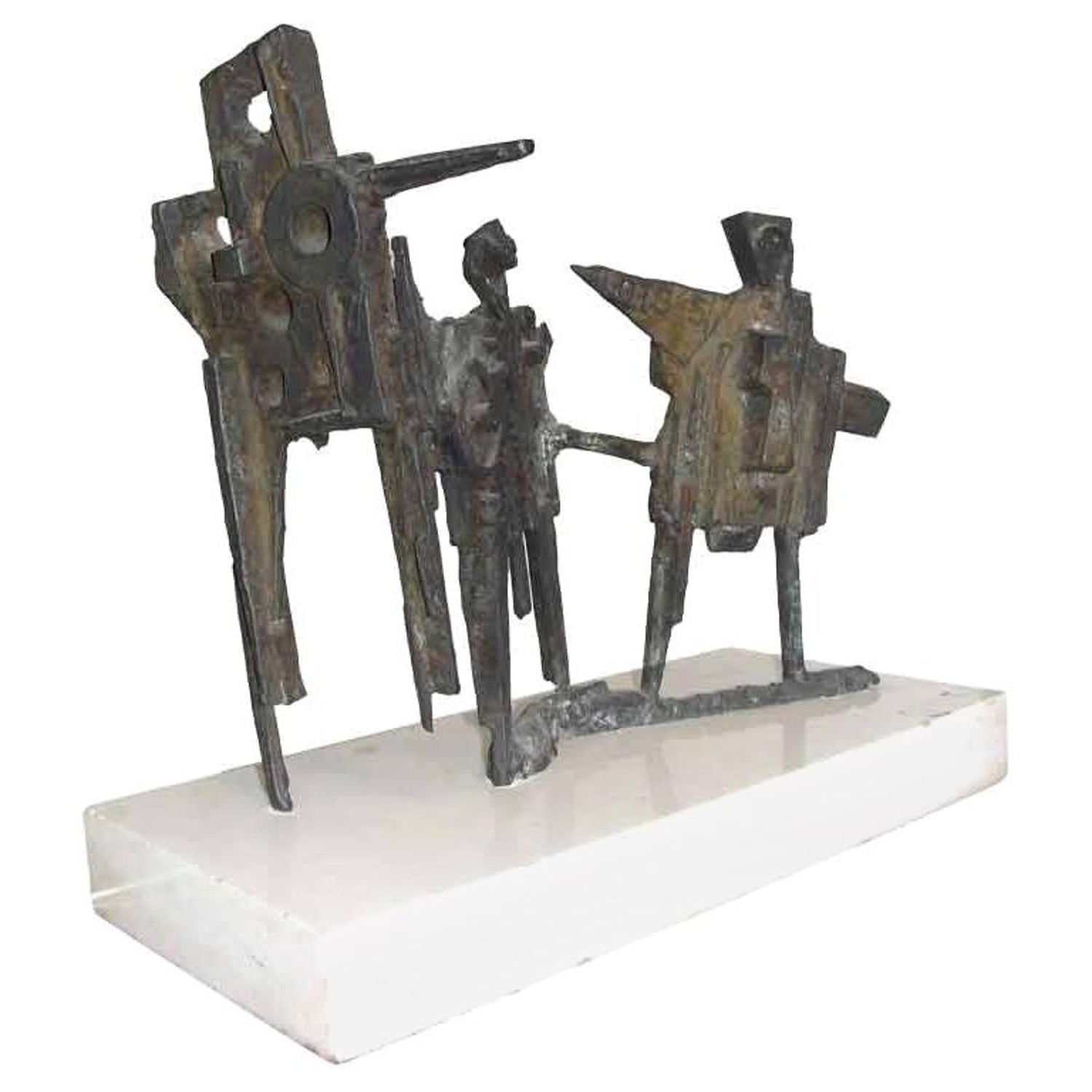 Brutalist Modern Abstract Bronze Sculpture Metropolis Manner of Louise Nevelson