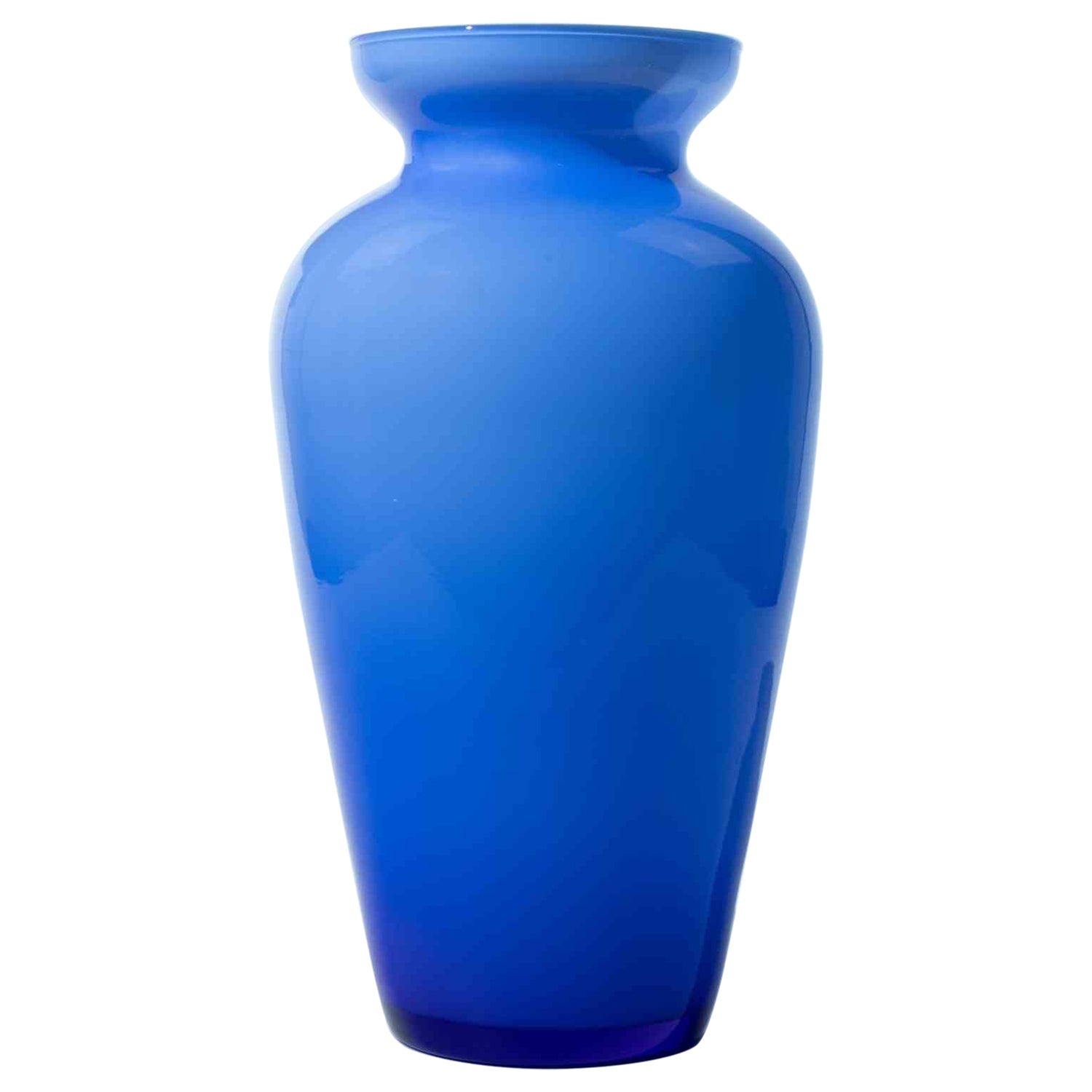 Seguso Murano Italian Art Glass Cobalt Gold Aventurine Footed Vase Sculpture