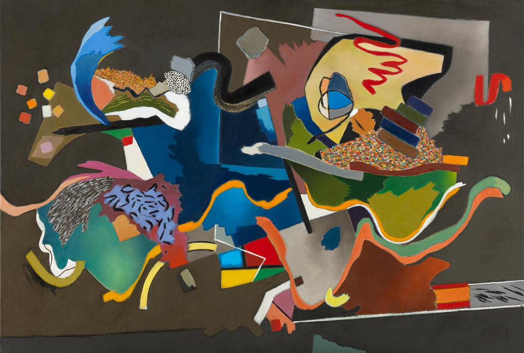 French Surrealist Colorful Futurist Abstract Painting Composition V