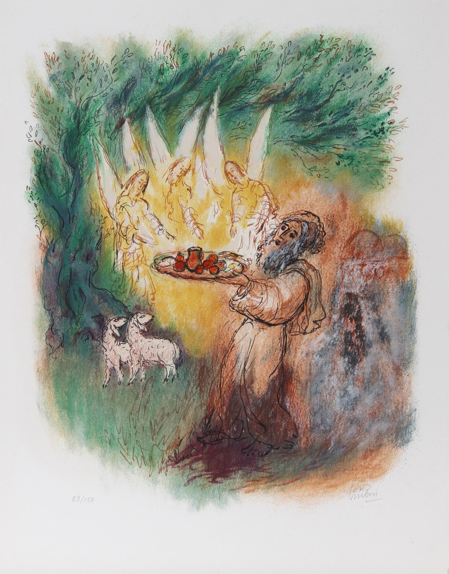 Baruch Nachshon Kever Rochel Rachel's Tomb Israel Judaica Lithograph Israeli Art