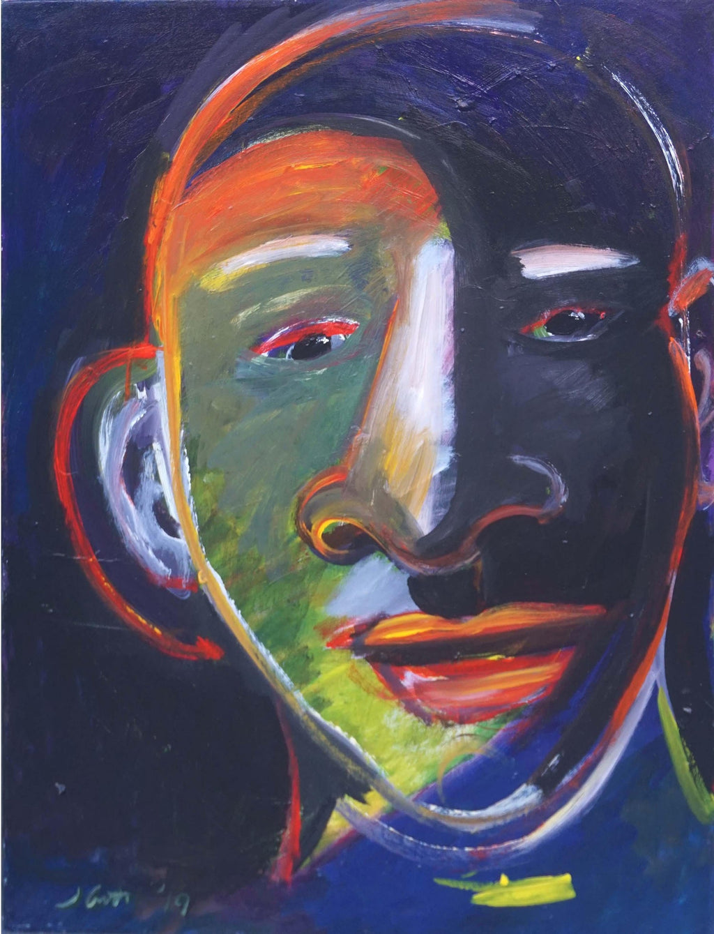 Judy Rifka Abstract Expressionist Pop Art Portrait Oil Painting Brooke Alexander