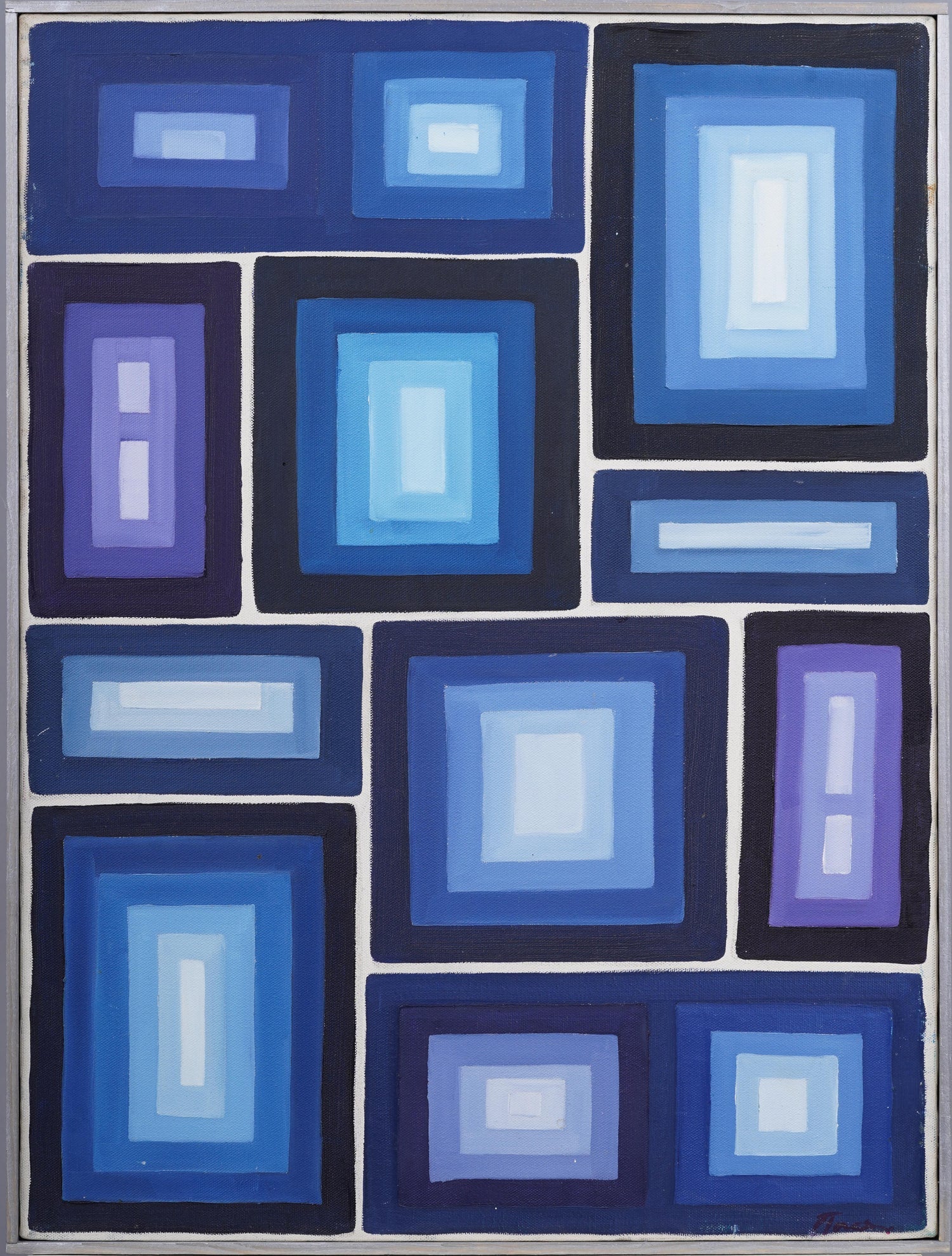 Ahola 13 Oil on Canvas Geometric Painting New York School Abstract Expressionist