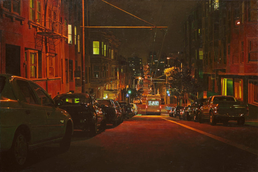Large Suong Yangchareon Thai American Photorealist LA California Street Painting