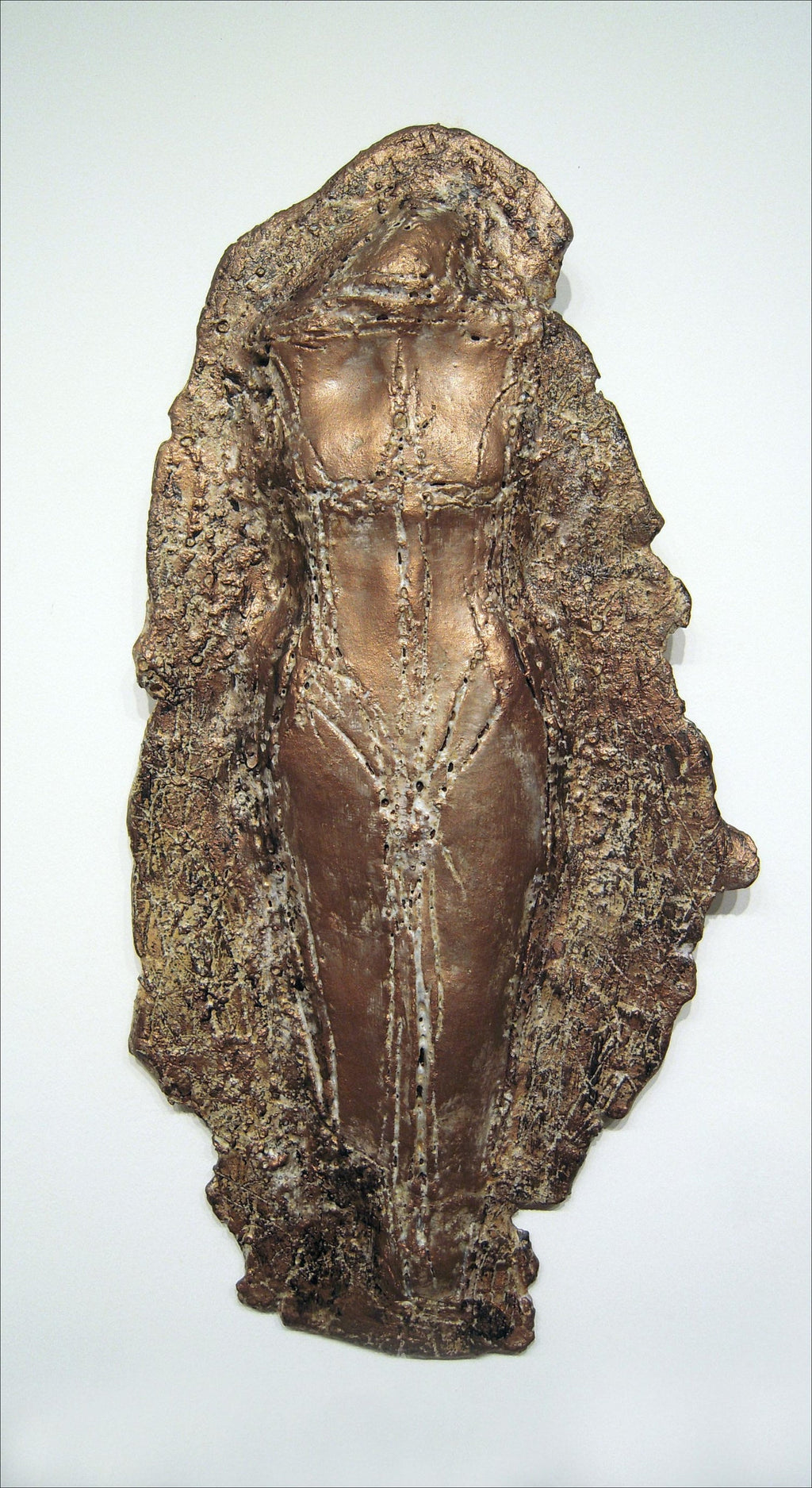 Latin American Master Abigail Varela Sculpture Relief Plaque Woman with Heart