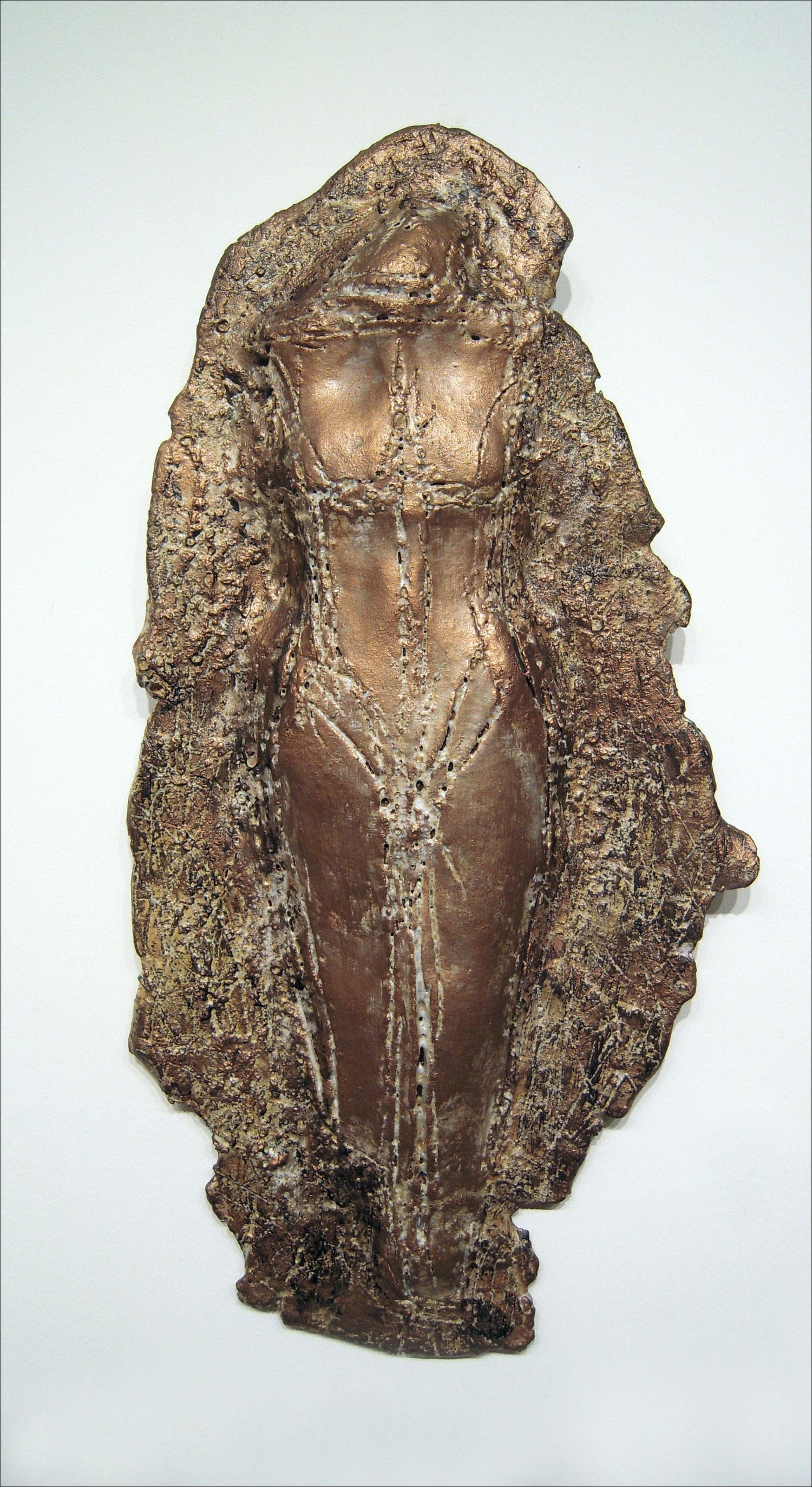 Latin American Master Abigail Varela Sculpture Relief Plaque Woman with Heart
