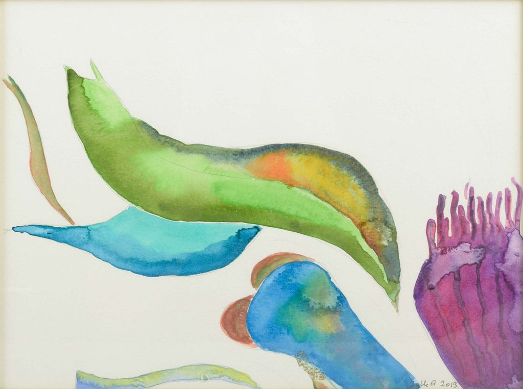 American Woman Artist Society Doyenne Polly Kraft Large Watercolor Painting