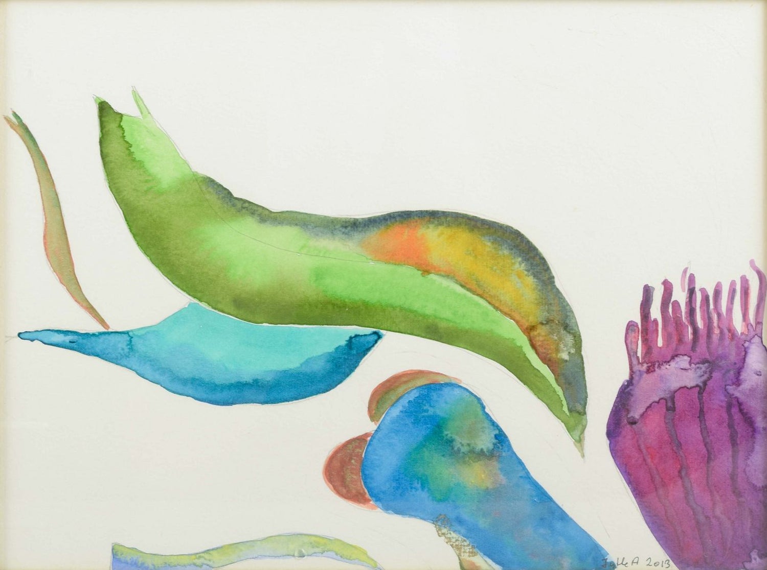 American Woman Artist Society Doyenne Polly Kraft Large Watercolor Painting