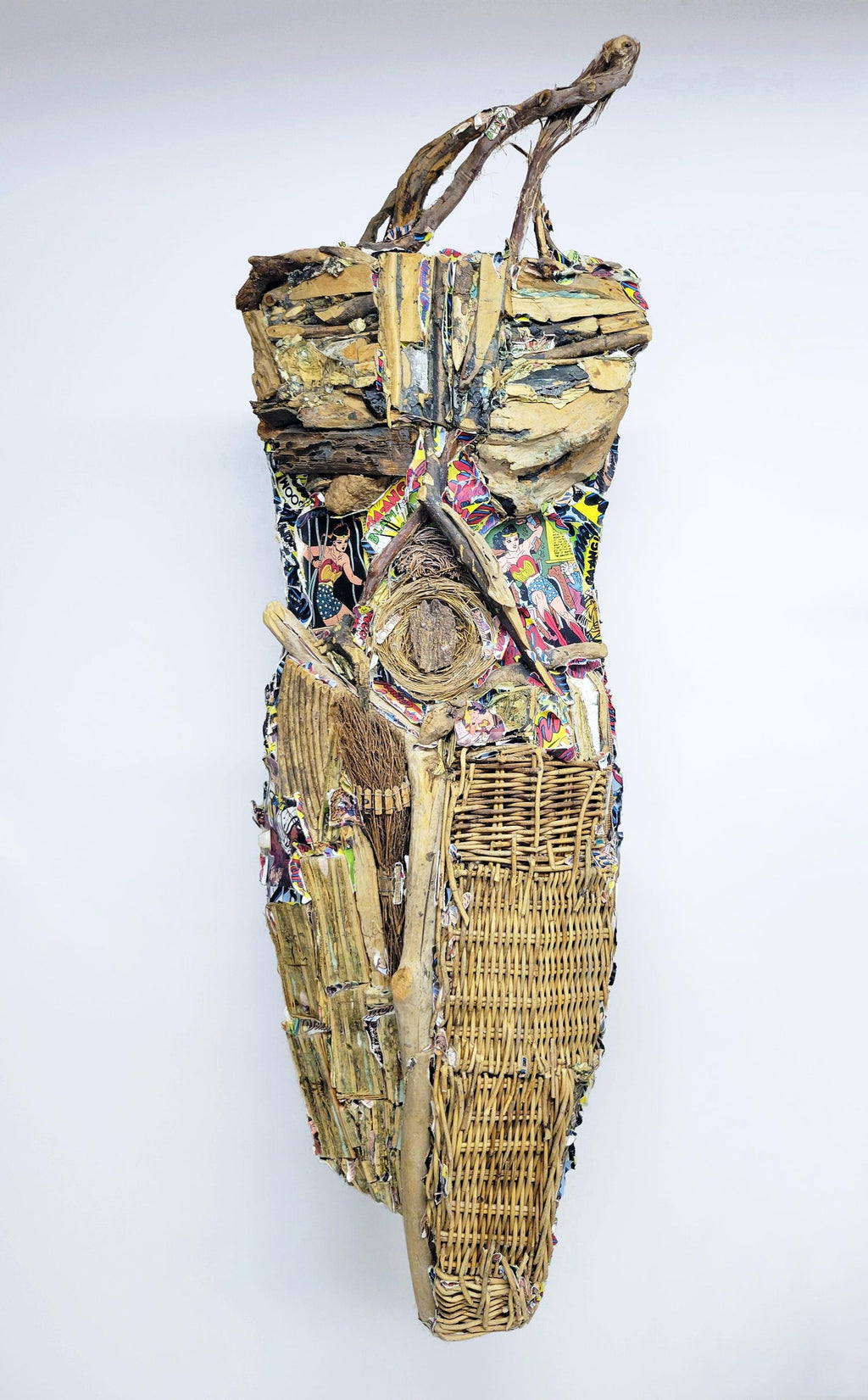 Assemblage Collage Painting/Sculpture with Pennies and Scrap Civil Rights Artist
