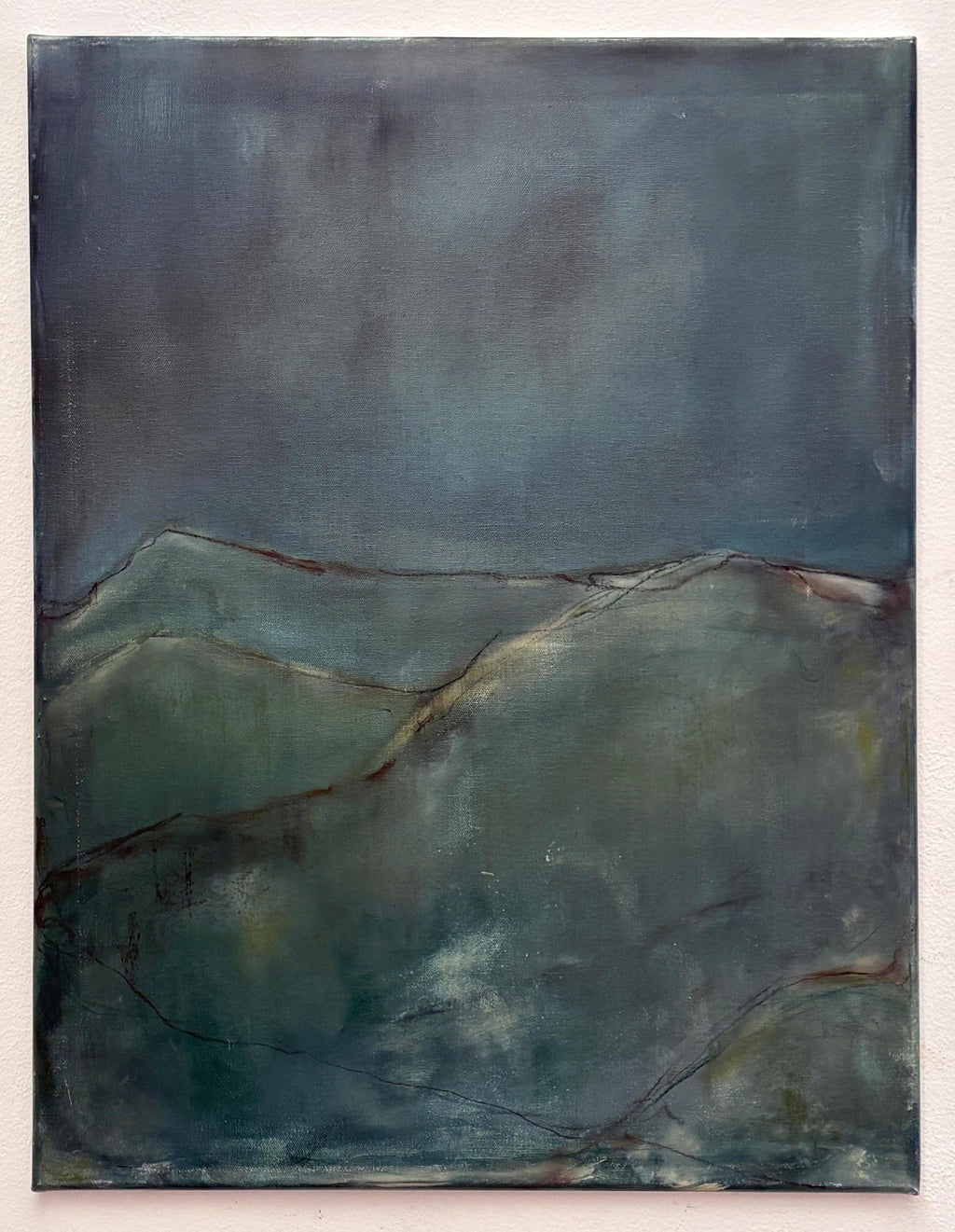 Untitled, Lonely Abstract Landscape Italian Expressionist Oil Painting
