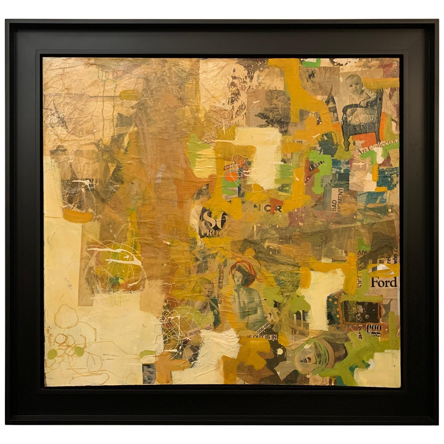 Spanish Pop Art Catalan Mixed Media Torn Paper Collage Painting Jori Prat Pons