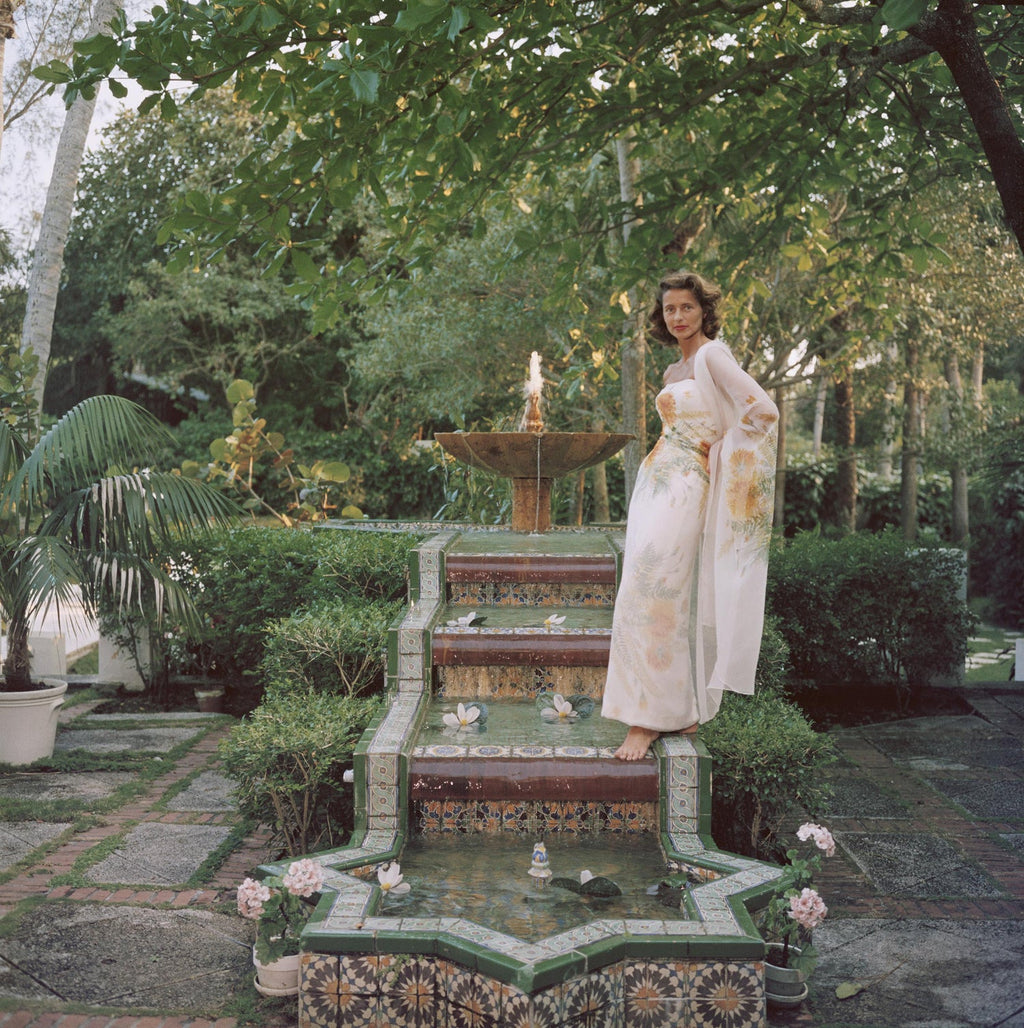 Woman in Bathrobe Large Format Flower Photo 24X20 Color Photograph Beach House