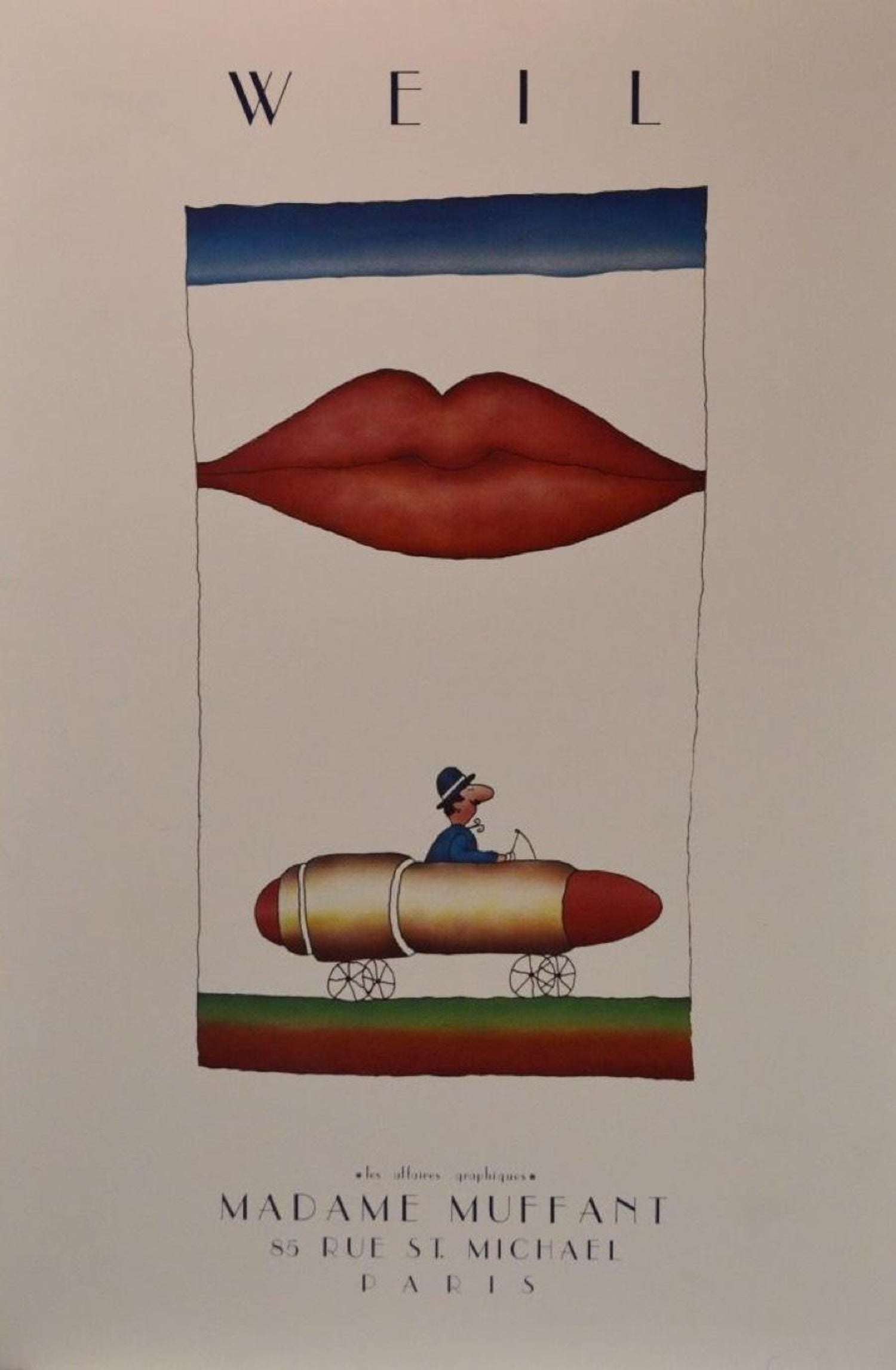 Vintage Galerie Alexandre Iolas Ballads Poster William Copley CPLY Mourlot Litho