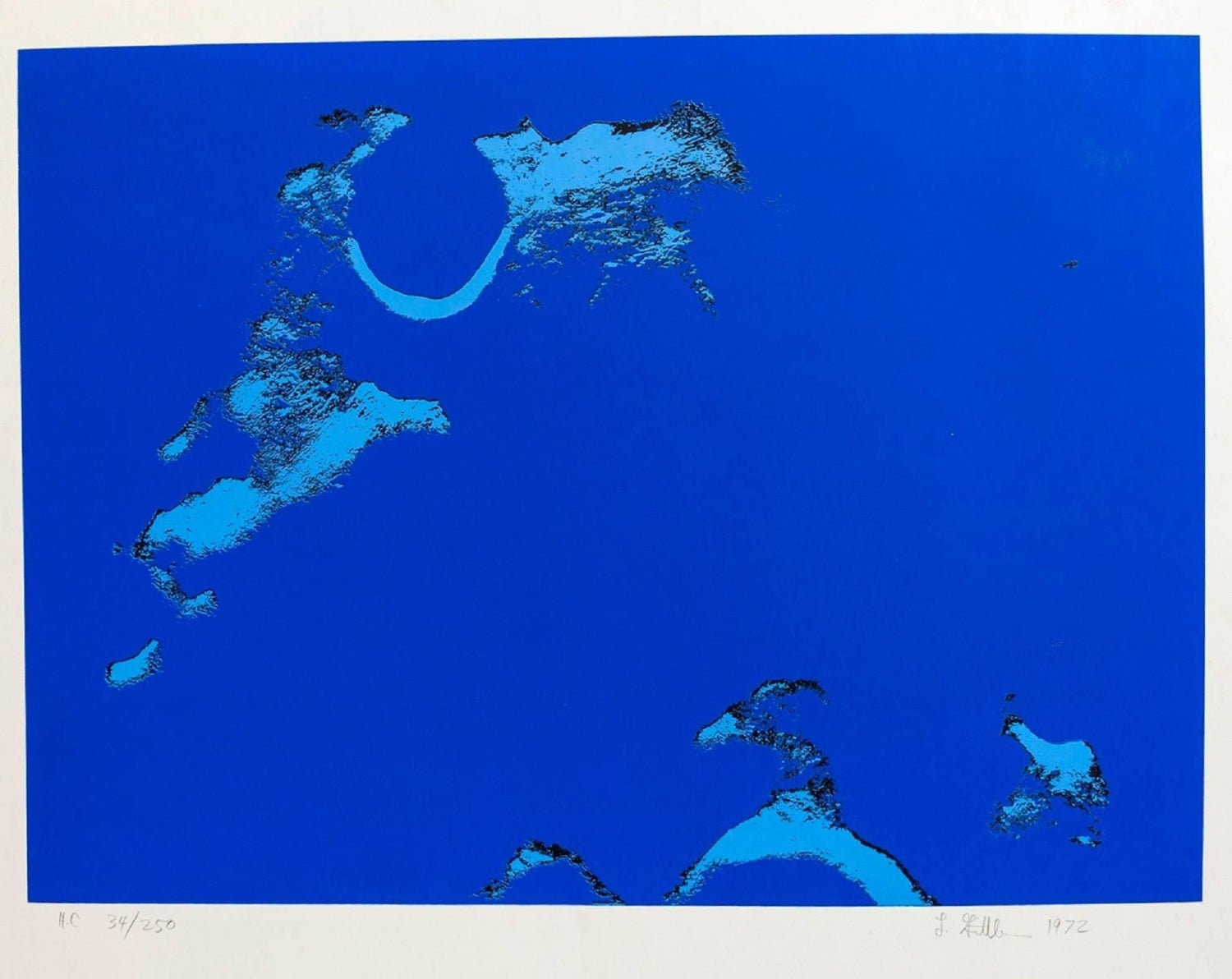Lunar Landscape Abstract Signed Numbered Screenprint Yellow