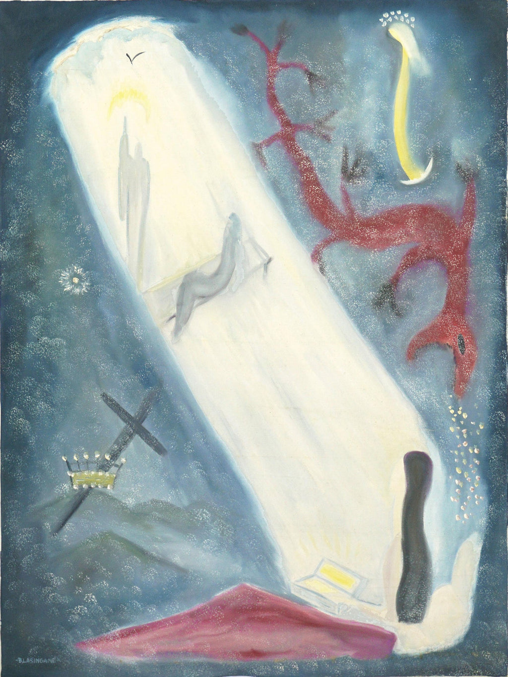Beyon The Pale I, Jewish, Native American Symbolist Painting