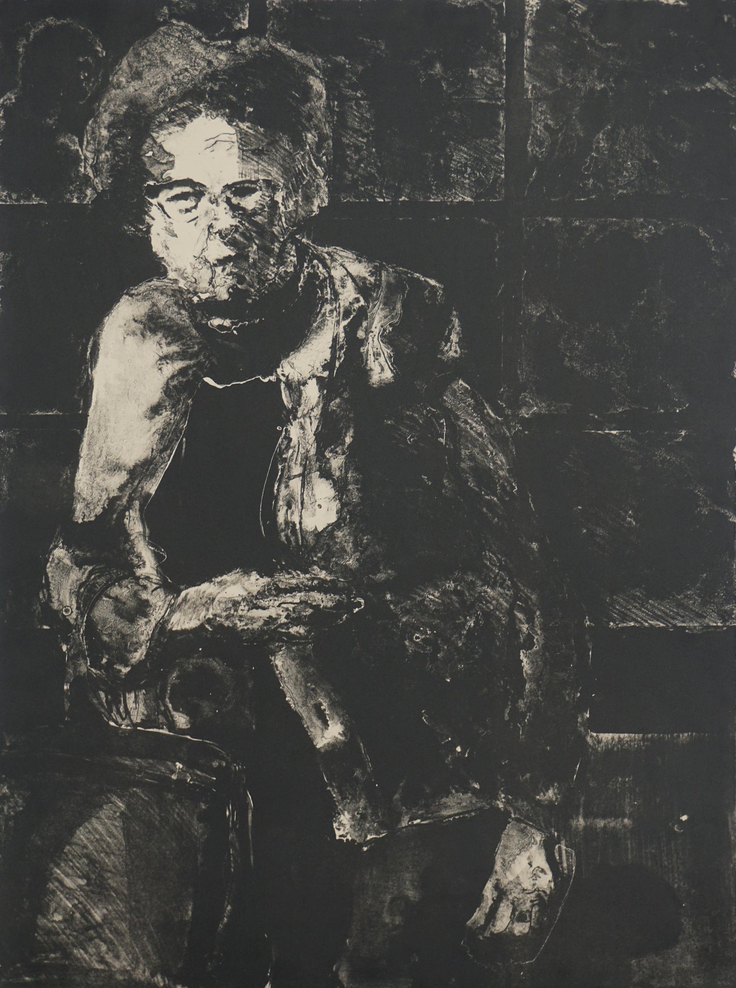 Large Format American Pop Art Portrait Aquatint Etching Walter George Segal 1987