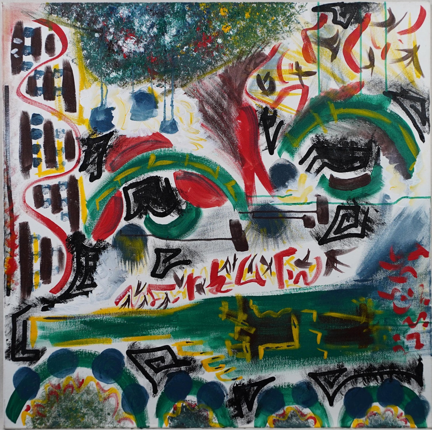 Large California Modernist Abstract Laddie John Dill Abstract Oil Painting Art