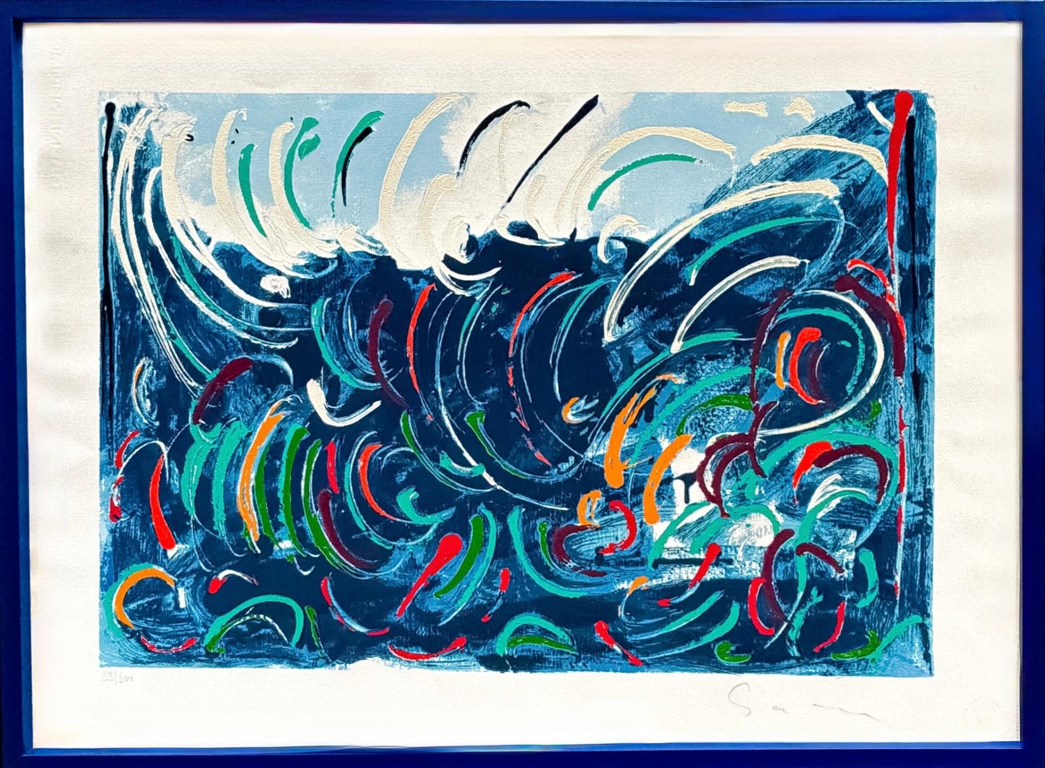 1980's Large Silkscreen Chinese Characters Serigraph Pop Art Print China