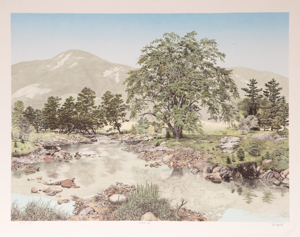 Large American Modern Stonehenge Landscape Aquatint Etching Philip Pearlstein
