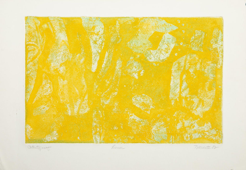 Lunar Landscape Abstract Signed Numbered Screenprint Yellow