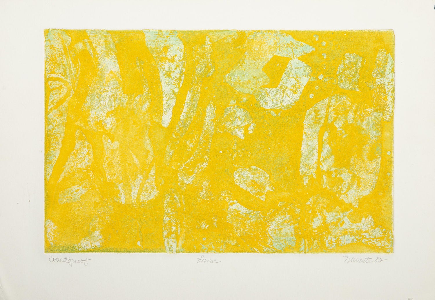 Lunar Landscape Abstract Signed Numbered Screenprint Yellow