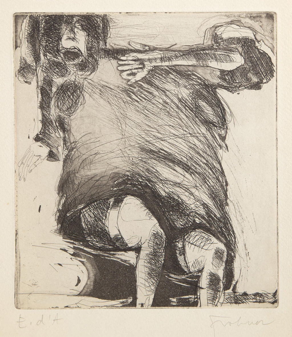 Woman in Agony or Ecstasy, Modernist Israeli Etching