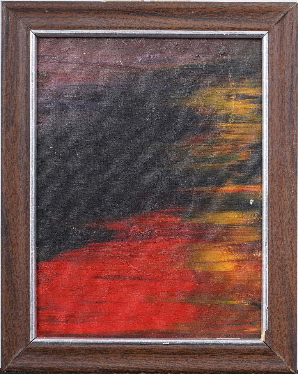Abstract Expressionist "Fire Dance" Oil Painting Israeli Artist