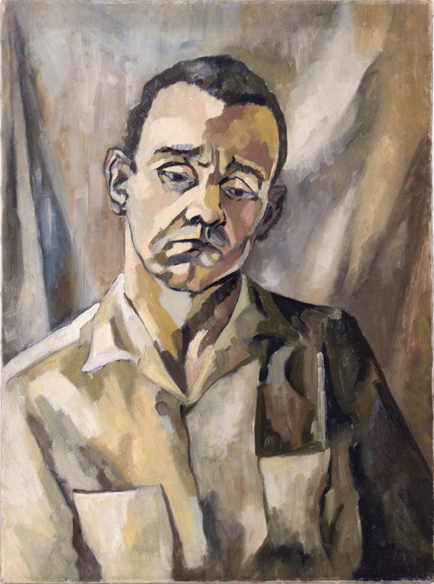 British Modernist Portrait of Chaim Weizmann President of Israel Oil Painting