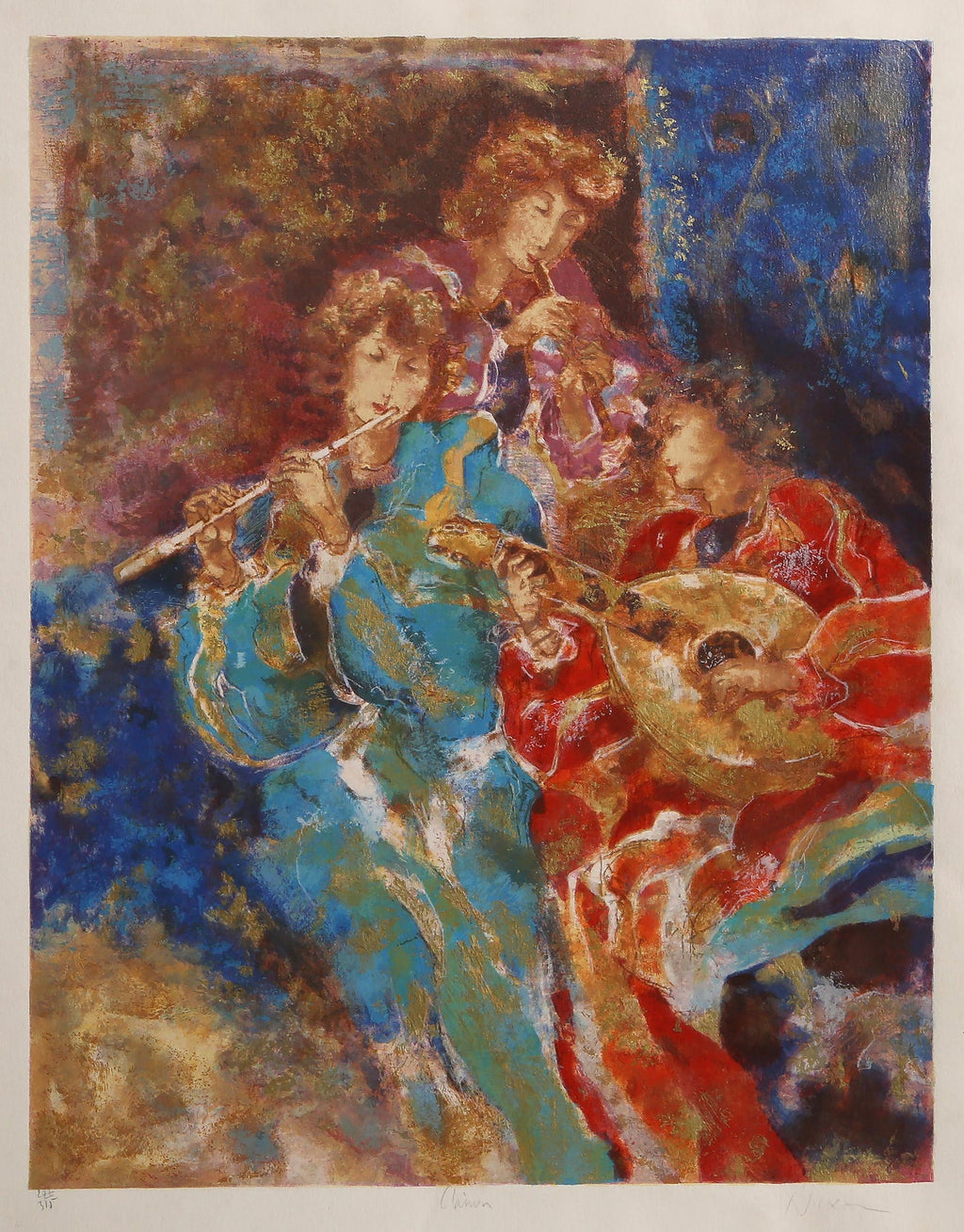 Silkscreen on Canvas Musical Belle Epoque Composition Alexander & Wissotzky
