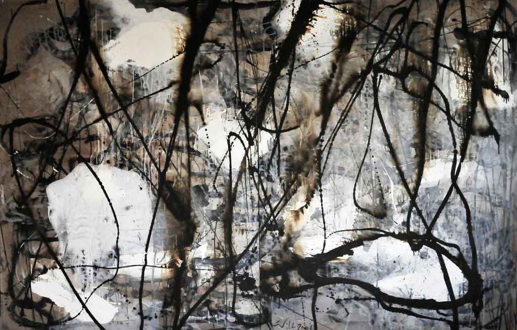 Large Rigoberto Mena Contemporary Cuban Abstract Expressionist Oil Painting
