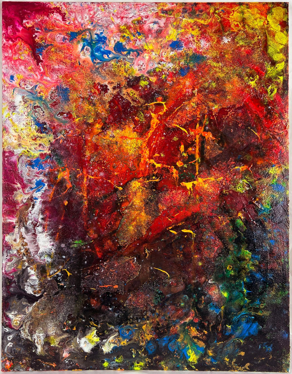 Chilean Liquid Abstraction Color Swirl Acrylic Polymer Eduardo Guelfenbein