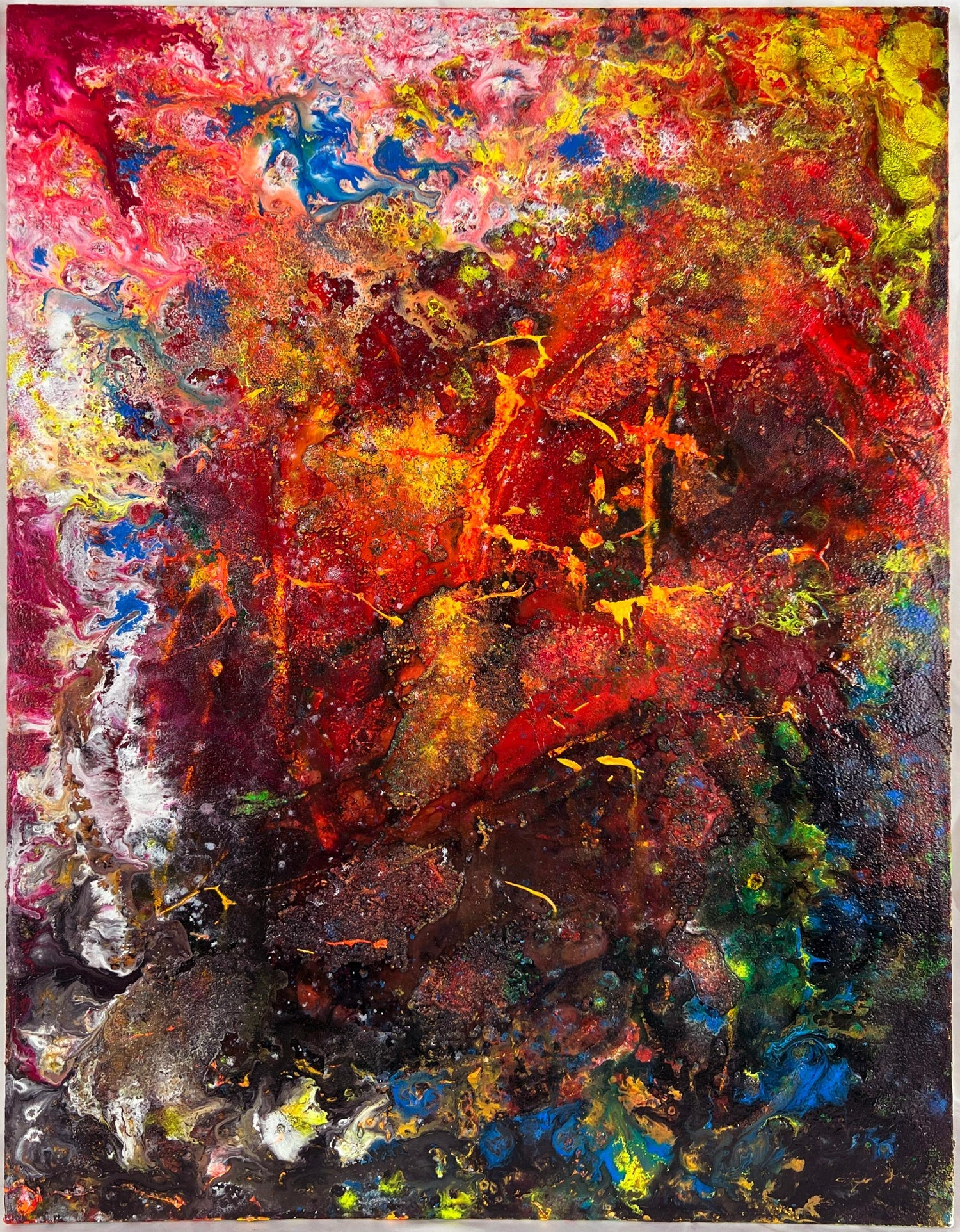 Chilean Liquid Abstraction Color Swirl Acrylic Polymer Eduardo Guelfenbein