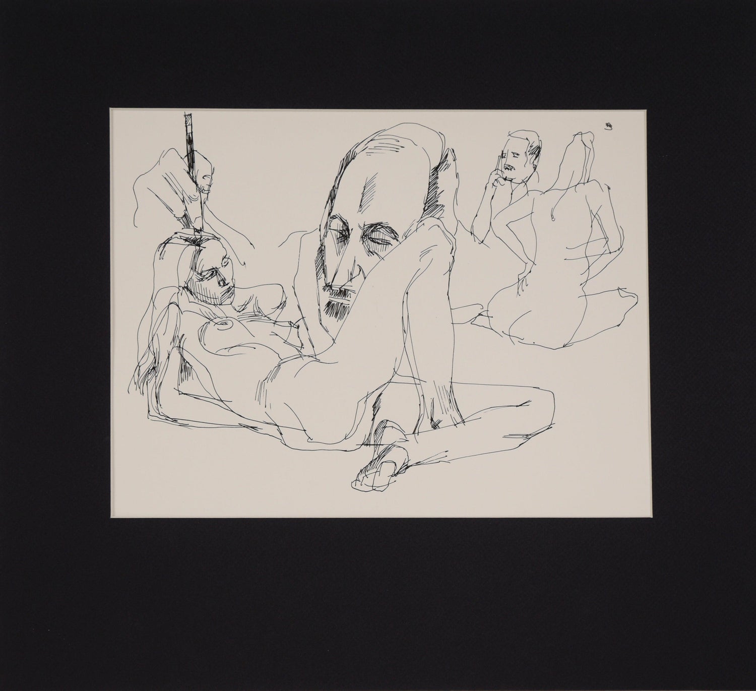 William Anthony Caricature Drawing Woman with Lollipop