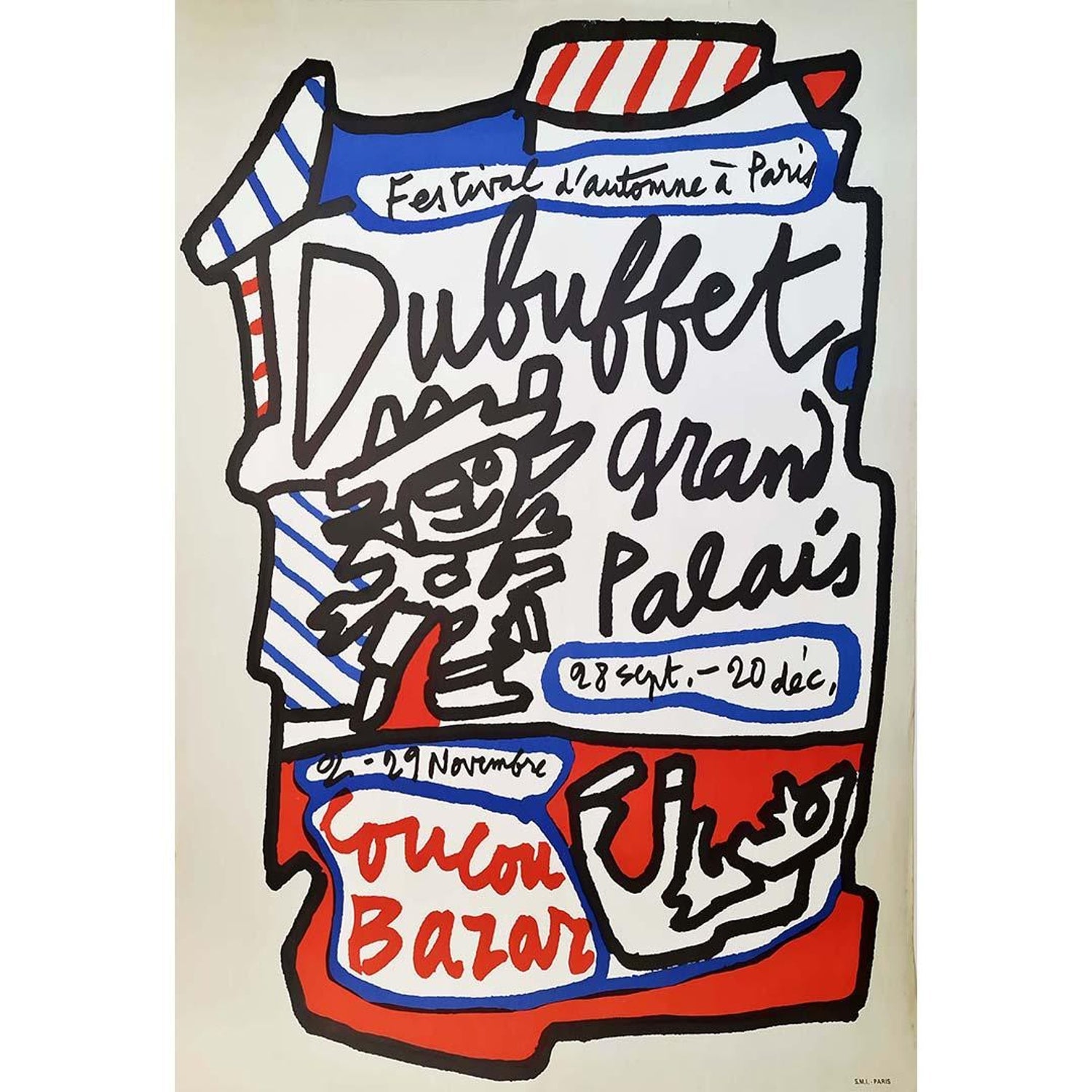 Original Vintage Poster Jean Dubuffet Gallery Exhibition Galerie Beyeler Basel