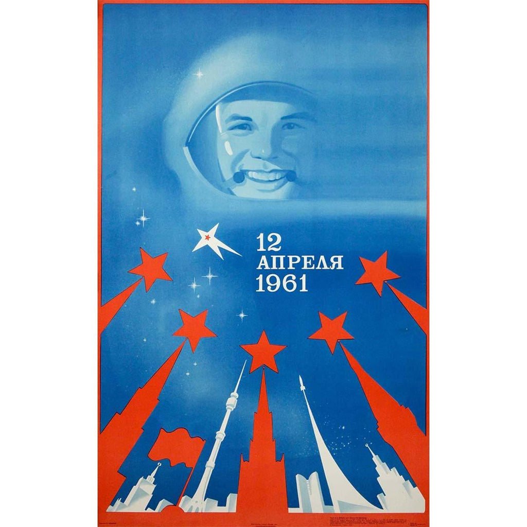 Large Silver Gelatin Photograph Russian USSR Soviet Parade Yuri Gagarin Photo