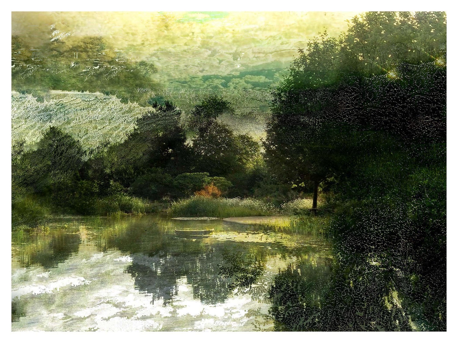 Afternoon in Tuileries Paris Boats Painting Photo Collage Photograph Assemblage
