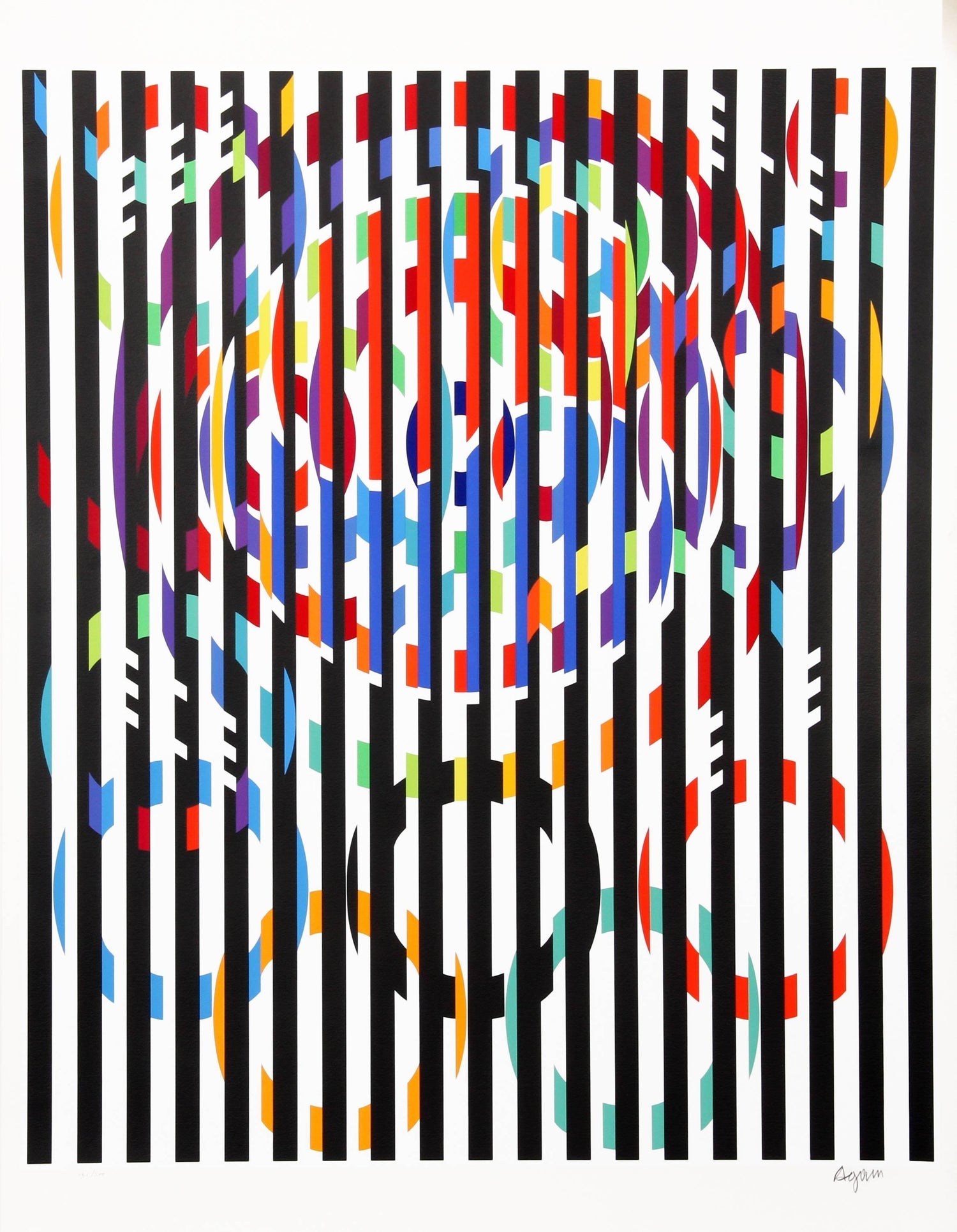 Vintage Agam American Portrait Abstract Modernist Offset Print Poster