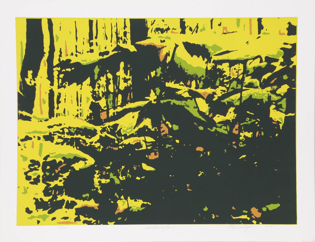 Lunar Landscape Abstract Signed Numbered Screenprint Yellow