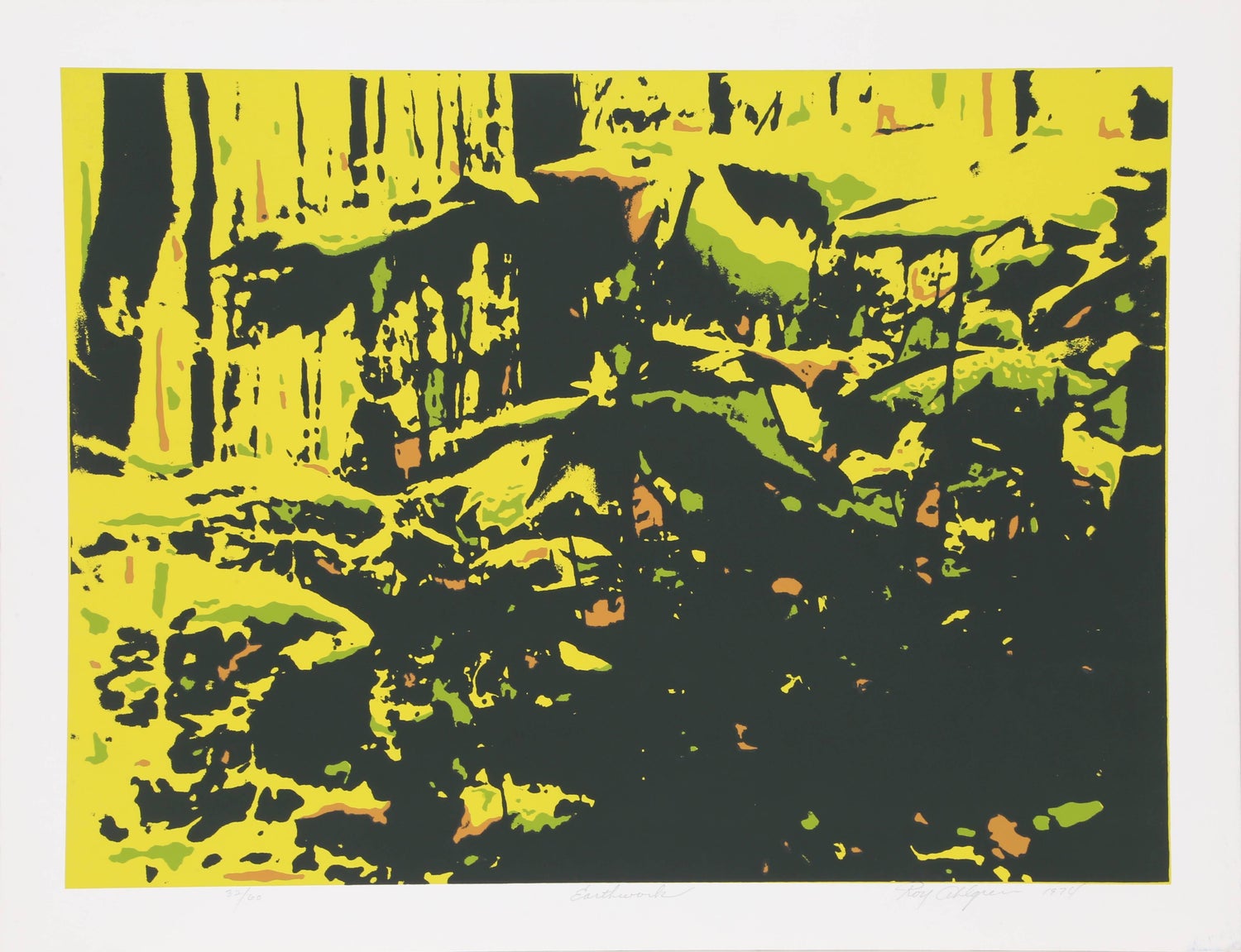 Lunar Landscape Abstract Signed Numbered Screenprint Yellow