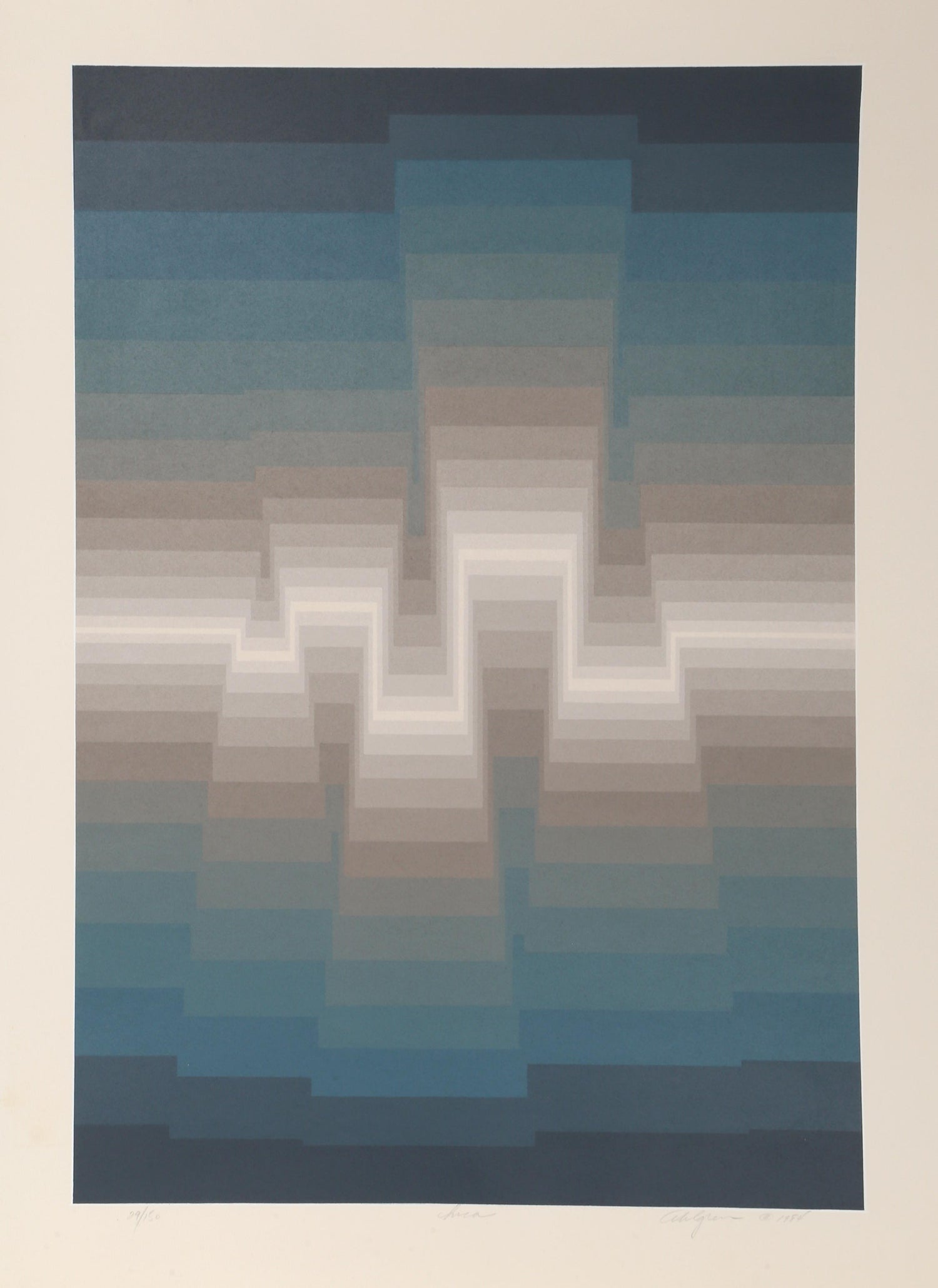 Limited Edition Architecture Kinetic Art Op Art Screenprint Lithograph Pol Bury