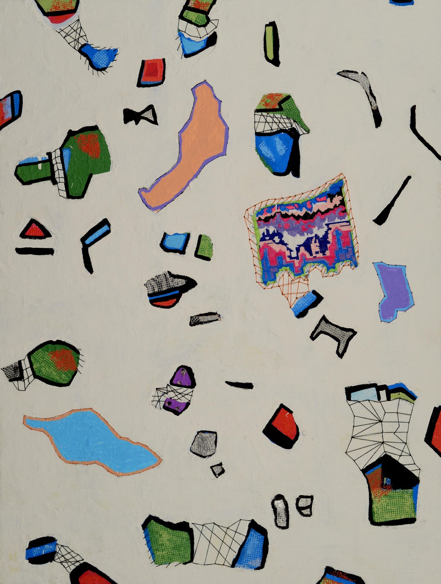 Large American Mod 1990s Mixed Media "LuLu" Carrie McGee