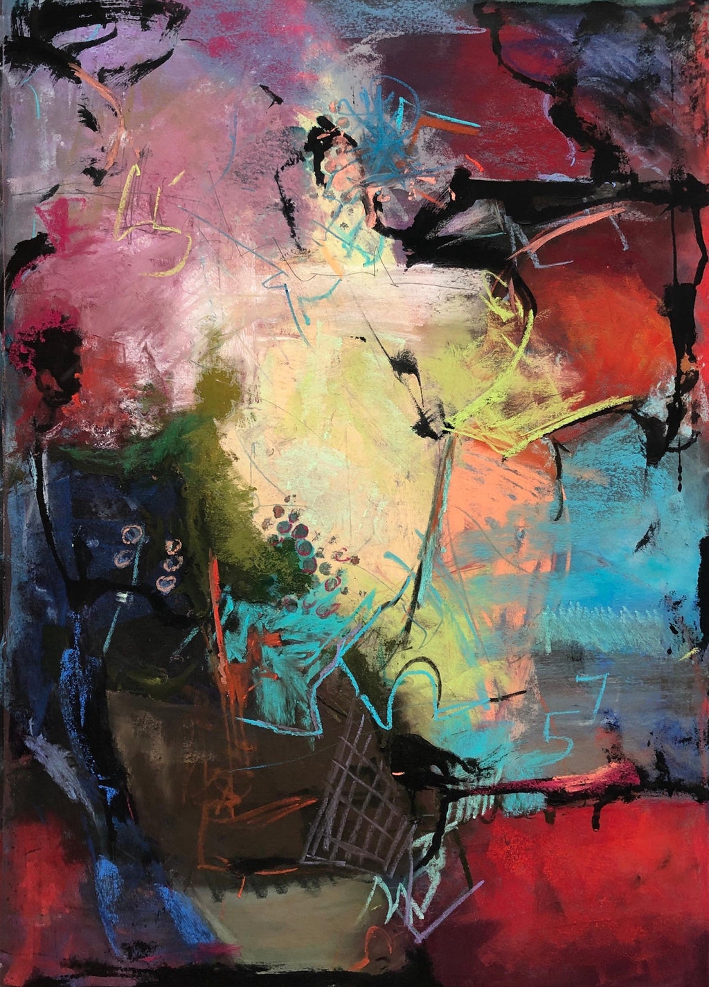 A Glazing Medley, Abstract Expressionist Oil on Canvas Painting