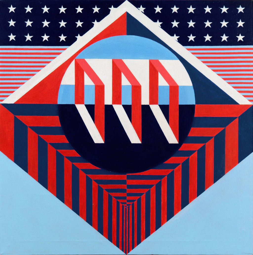 Ohio Artist Modern Americana Patriotic Uncle Sam Lithograph American Flag