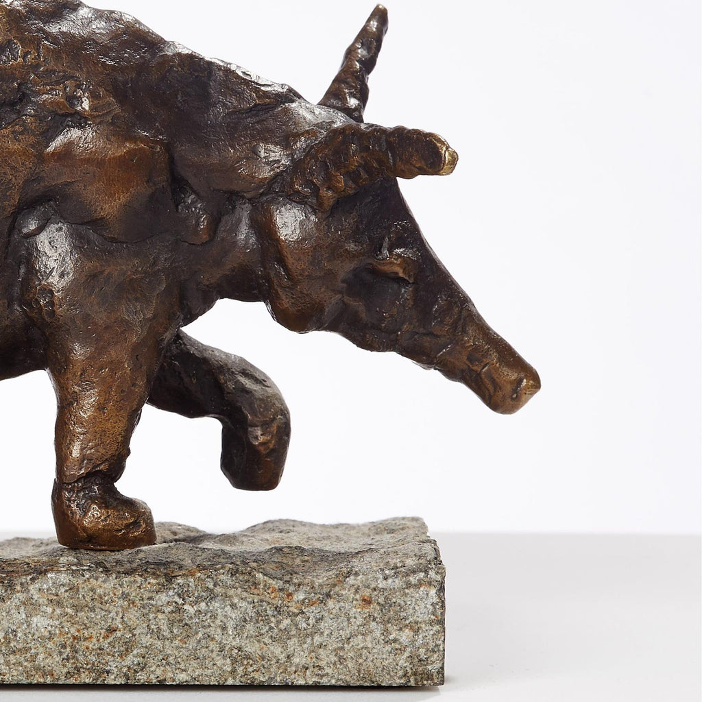 Polish Modernist Man ANTEATER Bronze Expressionist  Art Sculpture