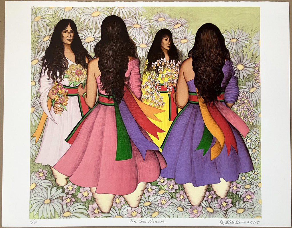 Rainbow Dancer, Native American Indian Lithograph California Woman Artist
