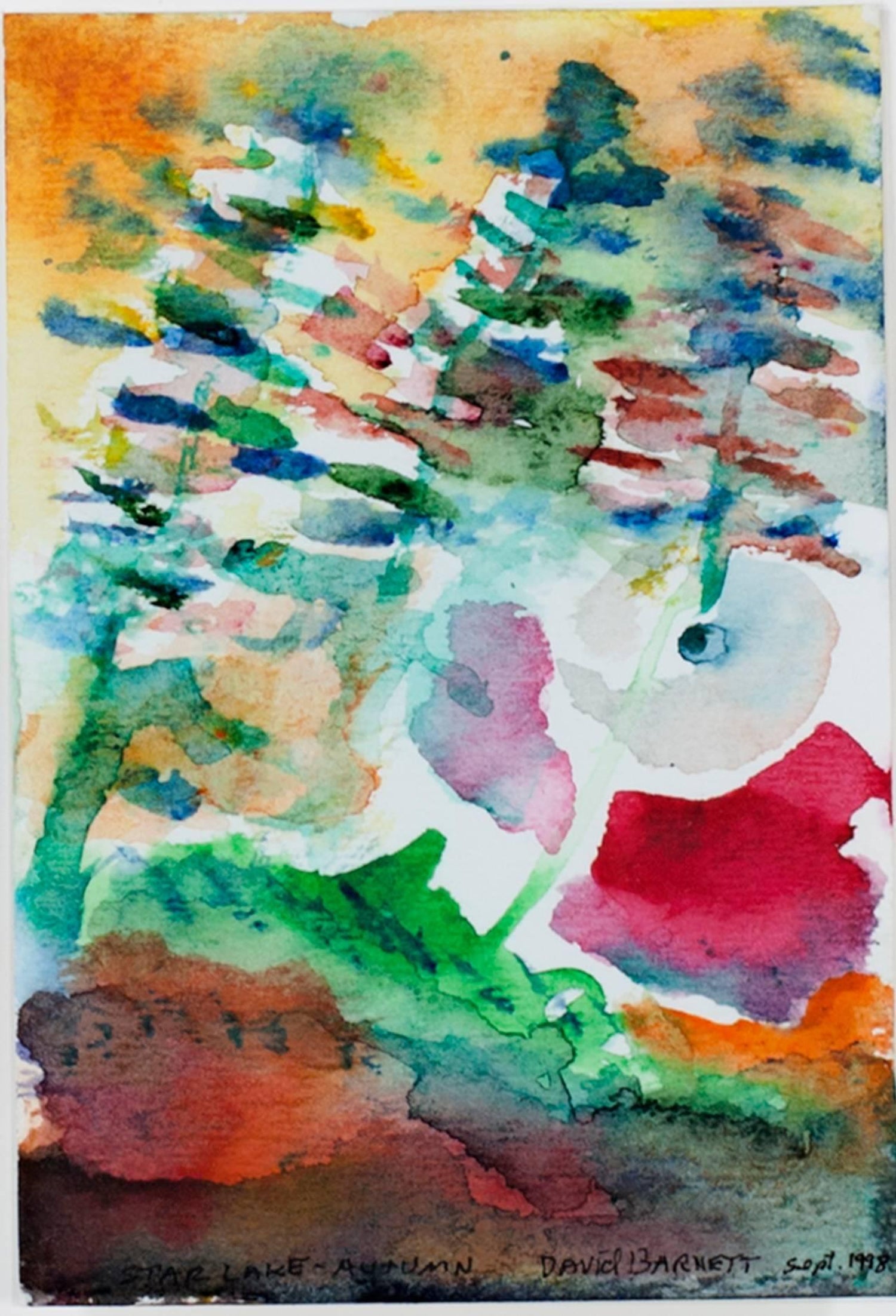 Maple Leaves Watercolor Painting 19th C. American Artist Charles DeWolf Brownell