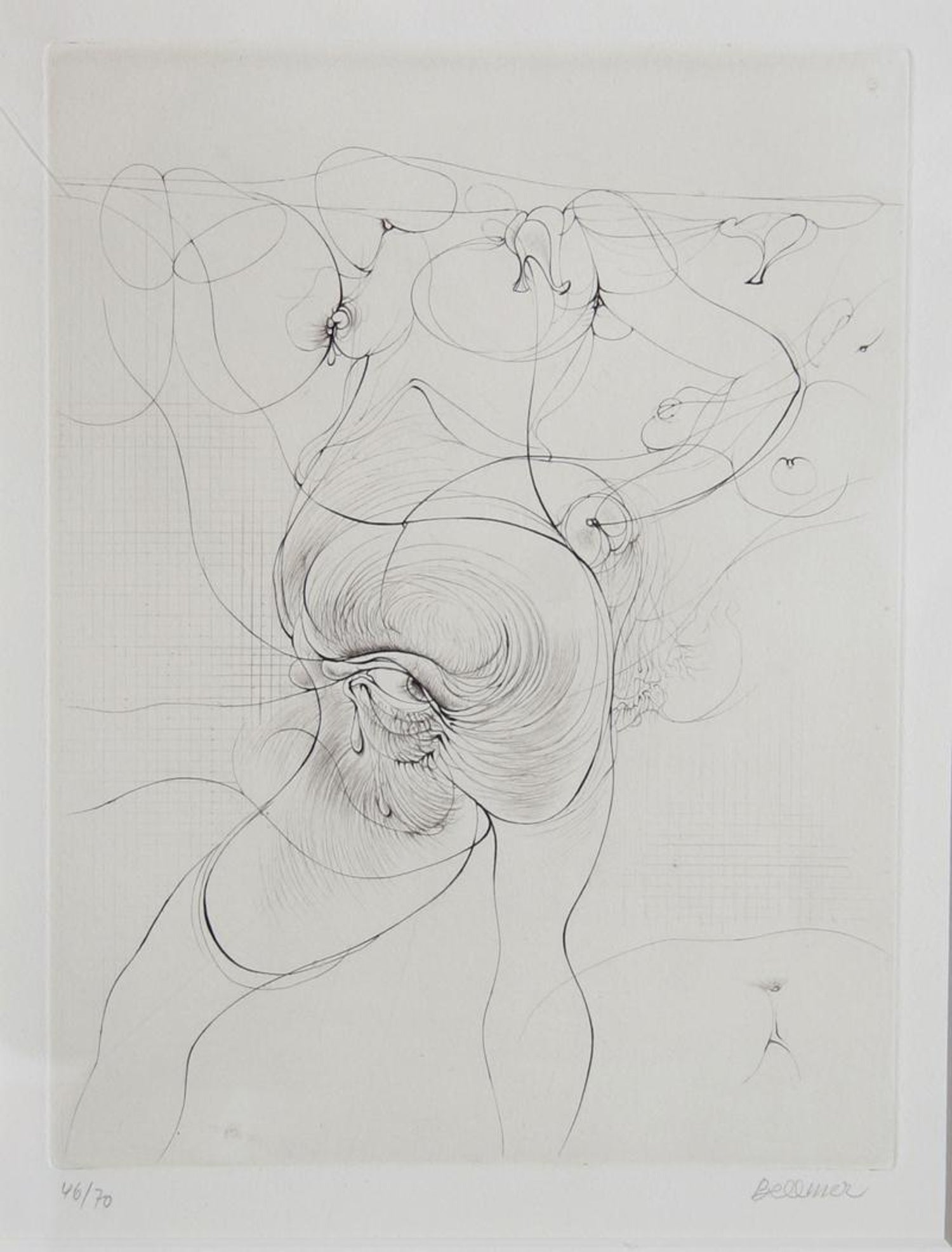 German Surrealism Abstract Surrealist Lithograph Hans Bellmer