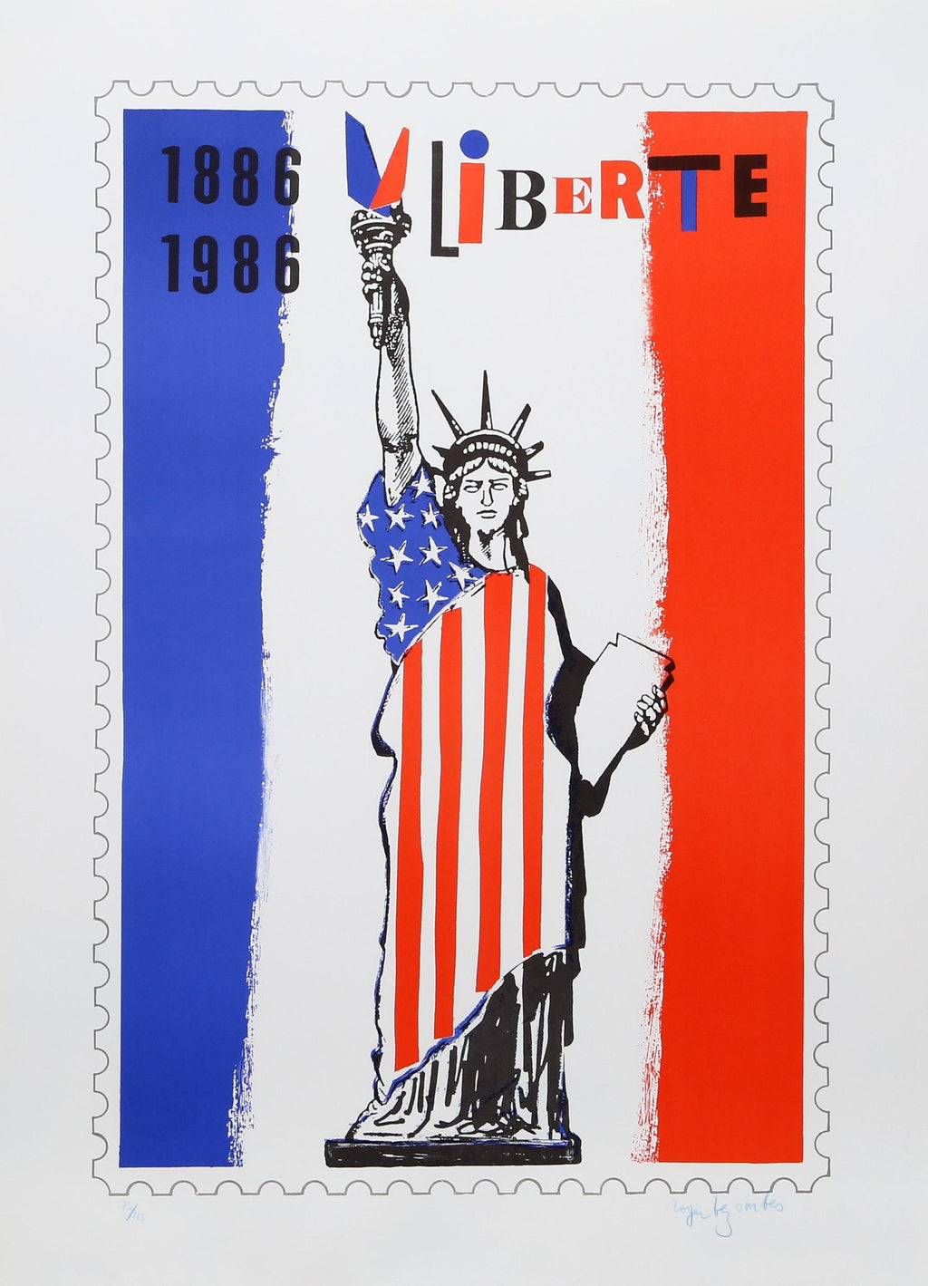 Malcolm Morley 1969 Vintage British Pop Art Screenprint Lithograph Marine w Flag