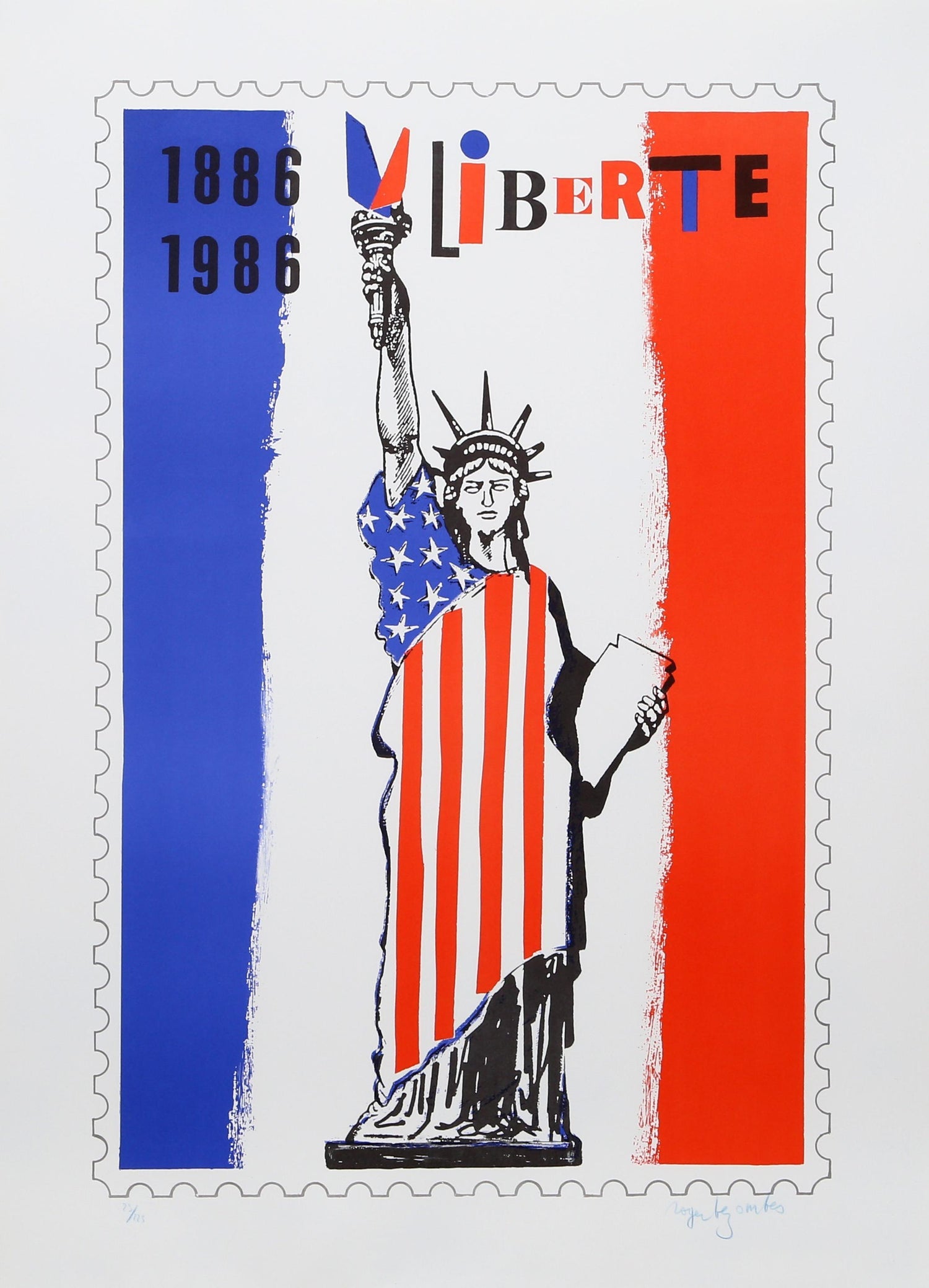 Malcolm Morley 1969 Vintage British Pop Art Screenprint Lithograph Marine w Flag