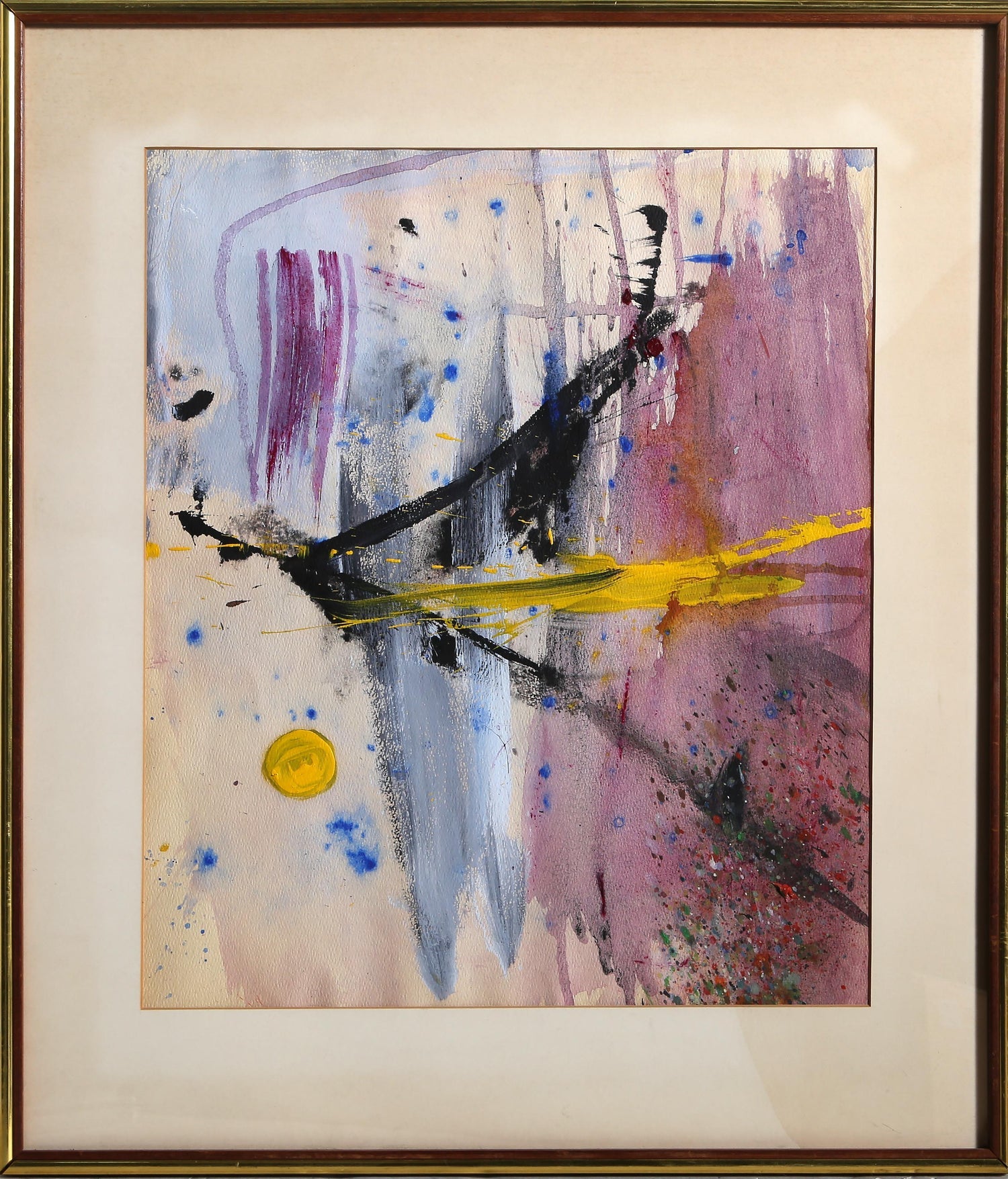 Modernist Abstract Expressionist Color Field Watercolor Painting Lamar Briggs