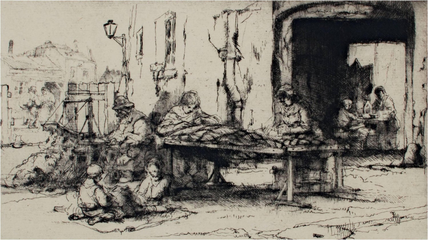 New York Social Realist Etching Cease To Do Evil Learn To Do Well WPA Artist NYC